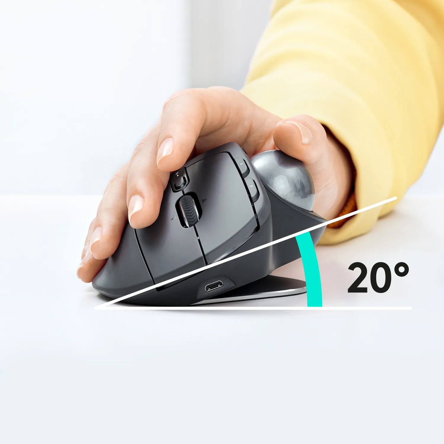 Logitech MX Ergo - tr&aring;dl&ouml;s trackball-mus, grafit
