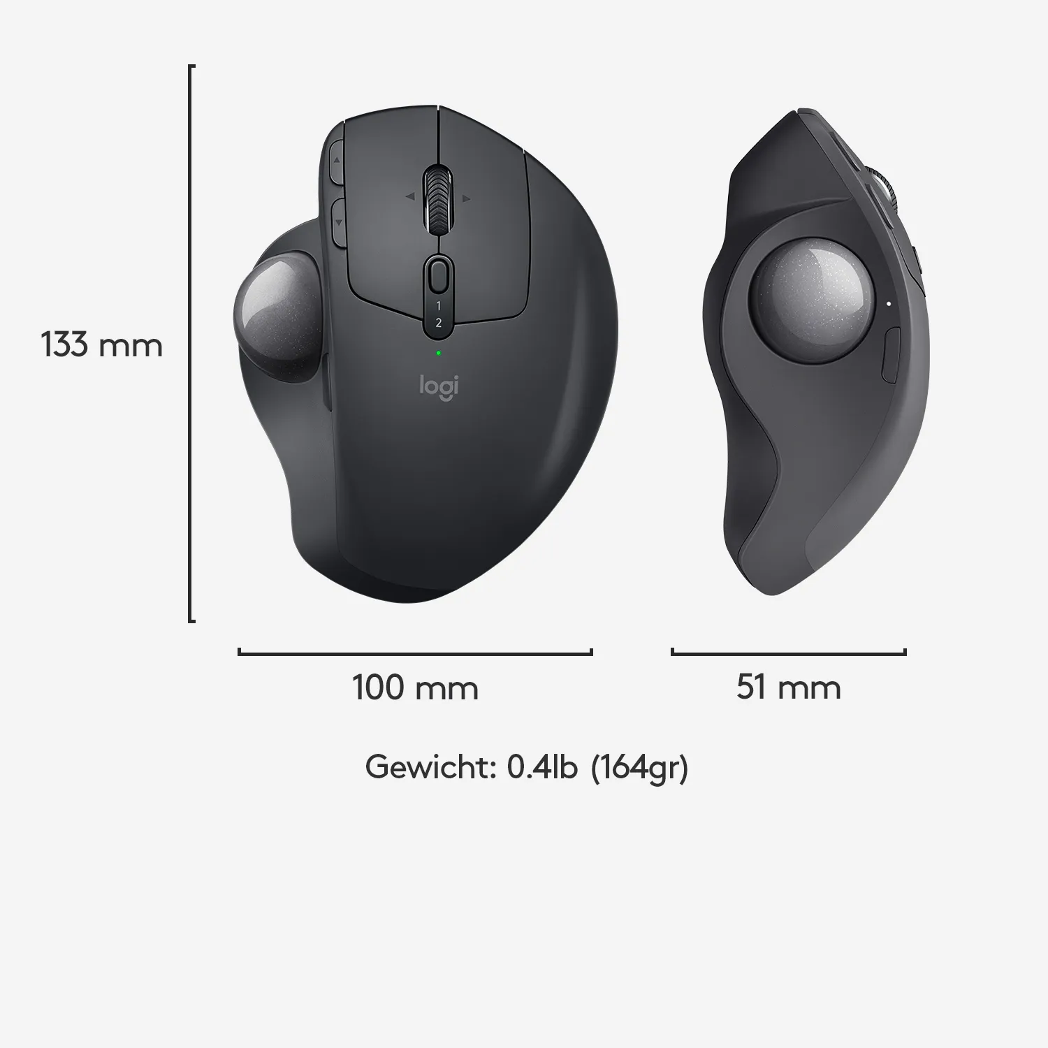 Logitech MX Ergo - tr&aring;dl&ouml;s trackball-mus, grafit