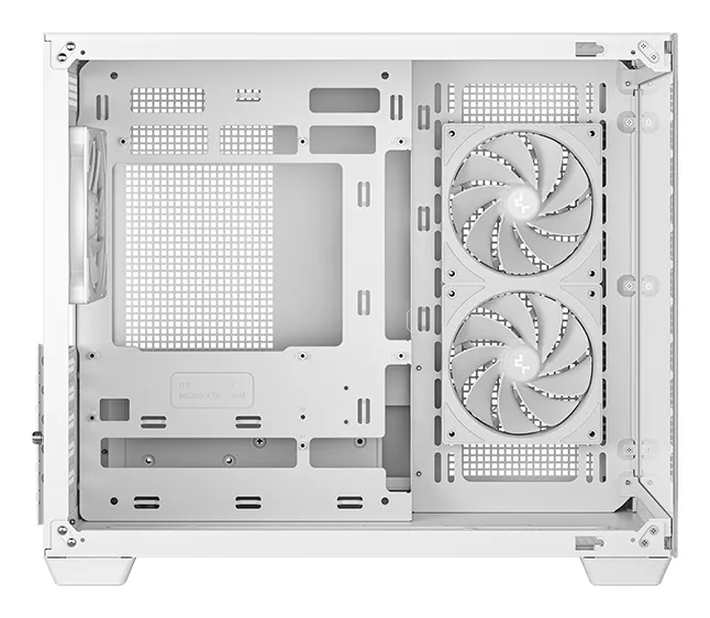 DeepCool CG330 3F micro-ATX chassi med f&ouml;nster och RGB-belysning, vit