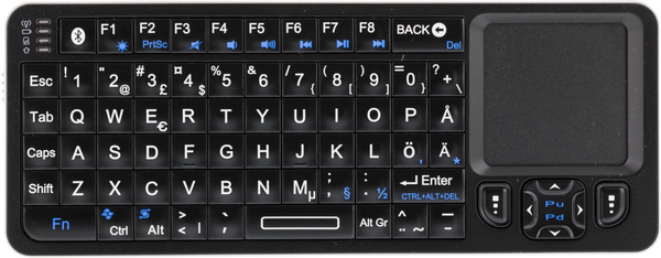 DELTACO langaton mikron&auml;pp&auml;imist&ouml; touchpad, kaukos&auml;&auml;din, Bluetooth