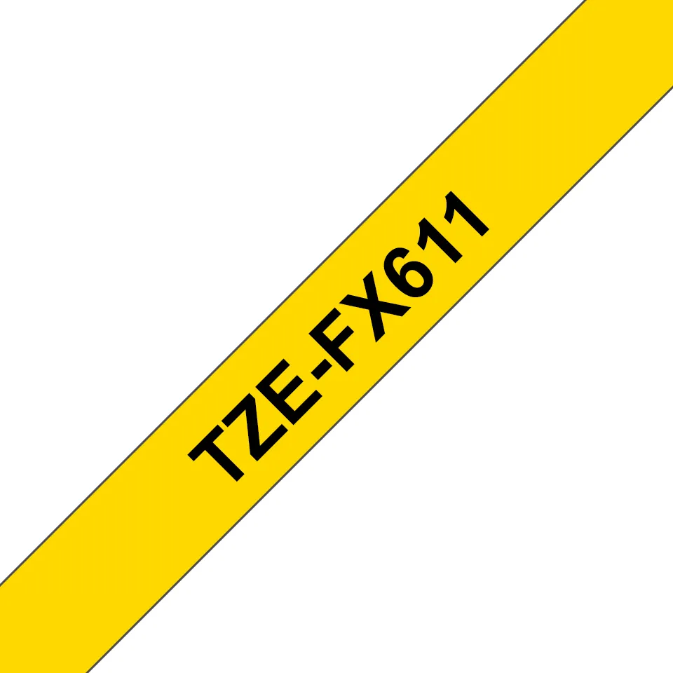 BROTHER TZEFX611 6 BLACK ON YELLOW FLEX