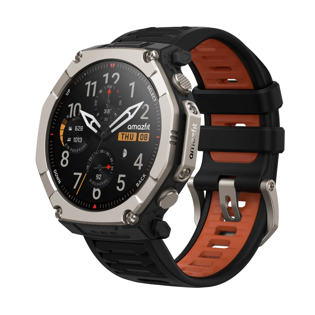 Amazfit T-Rex Ultra 2 Smartwatch with Silicone Band, Black