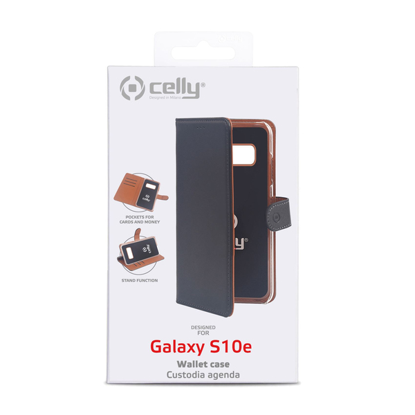 Celly Wally Case, Samsung Galaxy S10 Lite - Wallet Case, Black