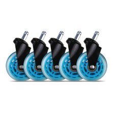 L33T Rubber Casters 3&quot;, Blue, 5 pcs