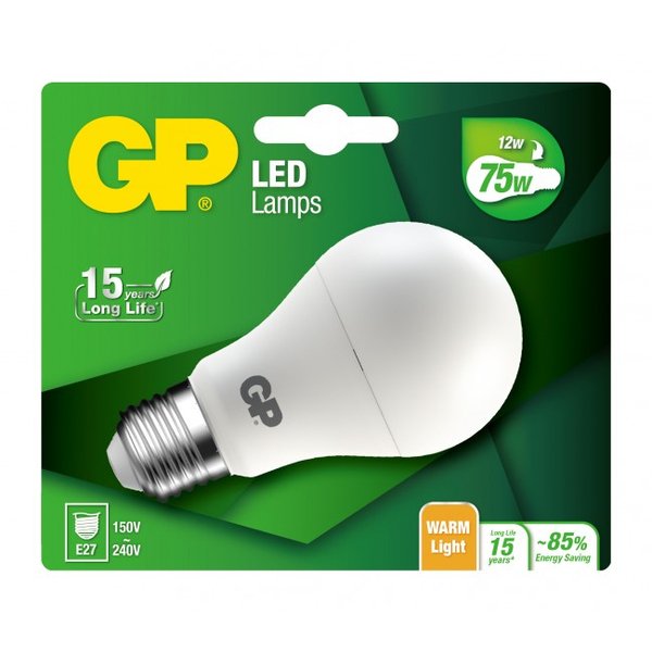 GP LED Lamp Classic, E27, 12W (75W), 1055lm