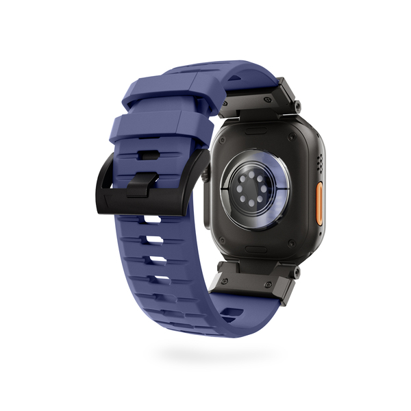 Epico FKM Rubber Pro Watch Band with Stainless Steel Fastening | Apple Watch SE (44mm)/Series 1-9 (42/44/45mm) 10-11 (46mm)/Ultra (49mm) | Blue