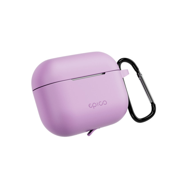 Epico Silicone | Cover AirPods Pro 3 | Purple | Secure Carabiner
