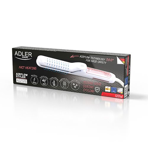 Adler AD 2326 Airflow Hair Straightener, White