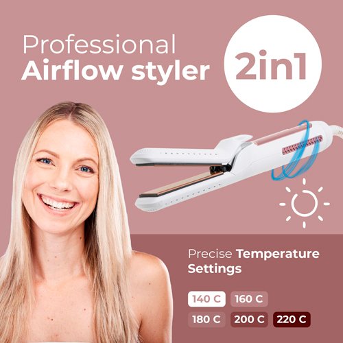 Adler AD 2326 Airflow Hair Straightener, White