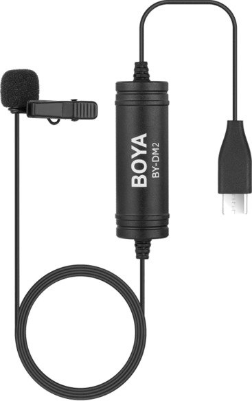 BOYA Lavalier mikrofon f&ouml;r Android, USB-C, omni-directional, svart