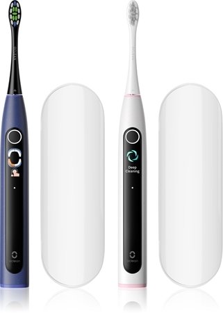 Oclean X Lite S -s&auml;hk&ouml;hammasharja, 2-pack, sonic, matkakotelo, Dark Blue, harmaa