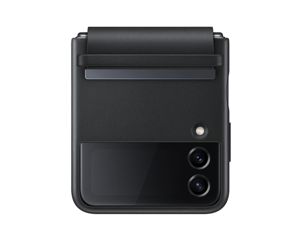 Samsung Leather Cover, Galaxy Z Flip4 -suojakuori, Musta