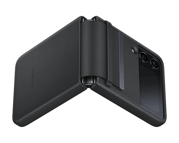 Samsung Leather Cover, Galaxy Z Flip4 -suojakuori, Musta