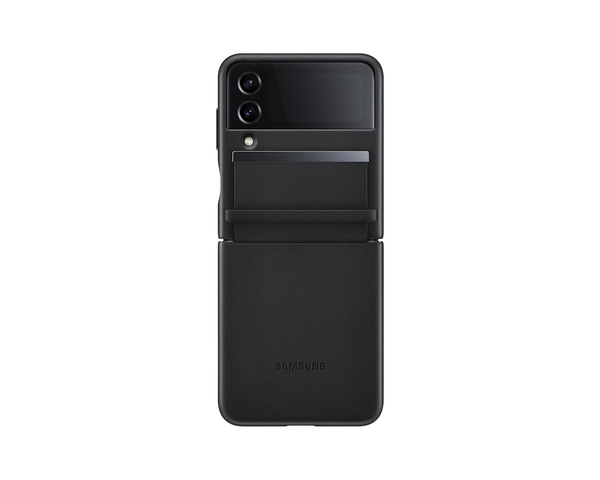 Samsung Leather Cover, Galaxy Z Flip4 -suojakuori, Musta