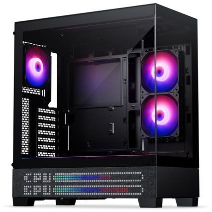 Phanteks XT View Midi-Tower Case with window and RGB lighting, Charcoal Black