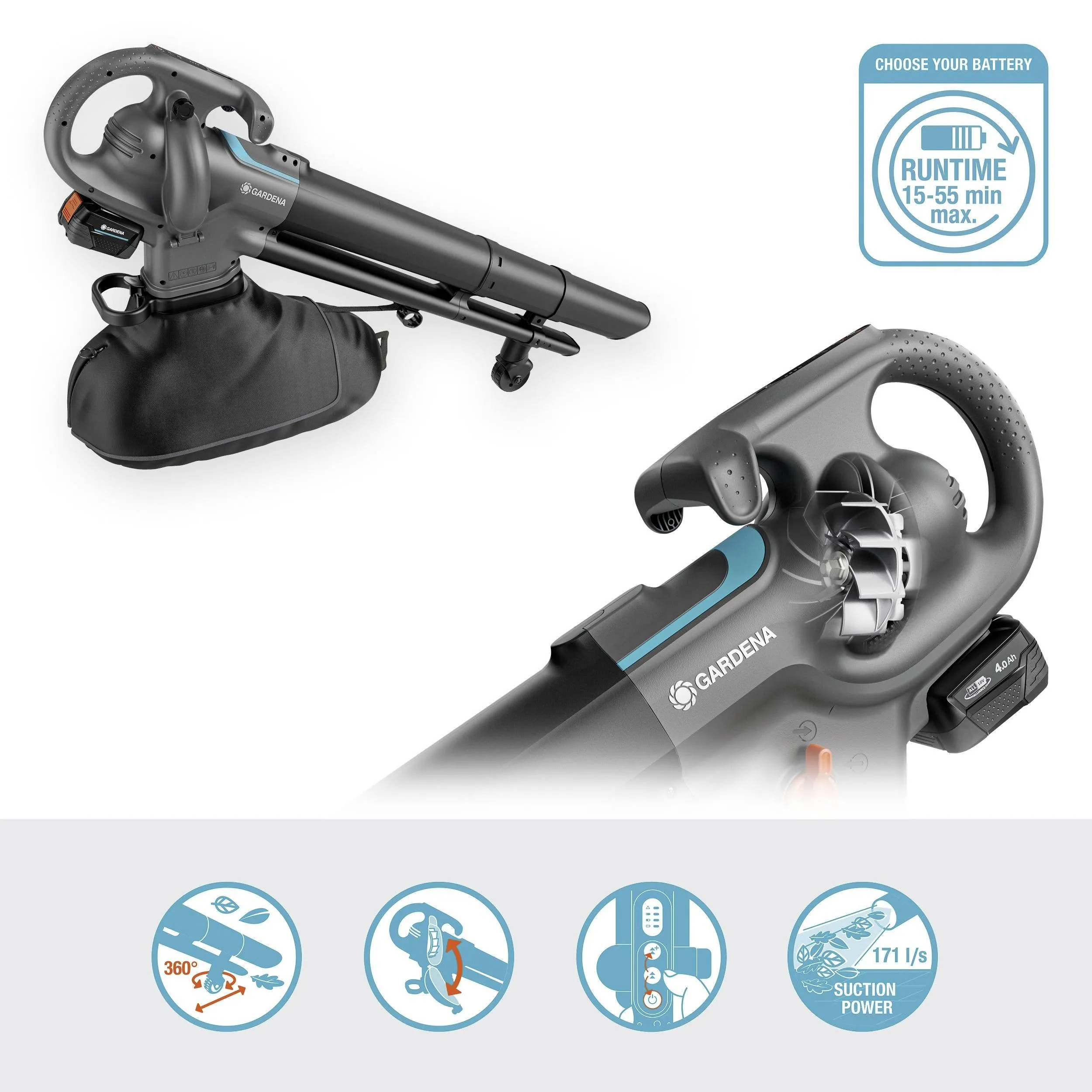 Gardena PowerJetCollect 18V P4A solo Blower Vacuum