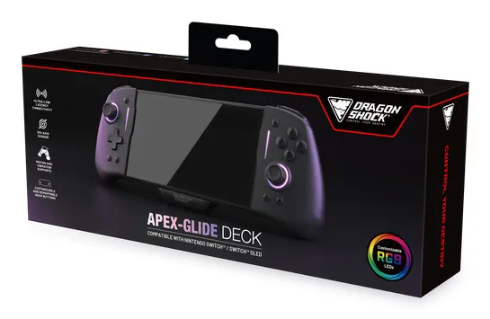 DRAGONSHOCK Handkontroll Apex Glide Holder NSW Svart