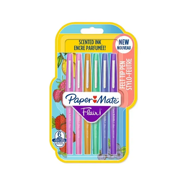 Papermate Flair Scented 6-Blister Ass.colors