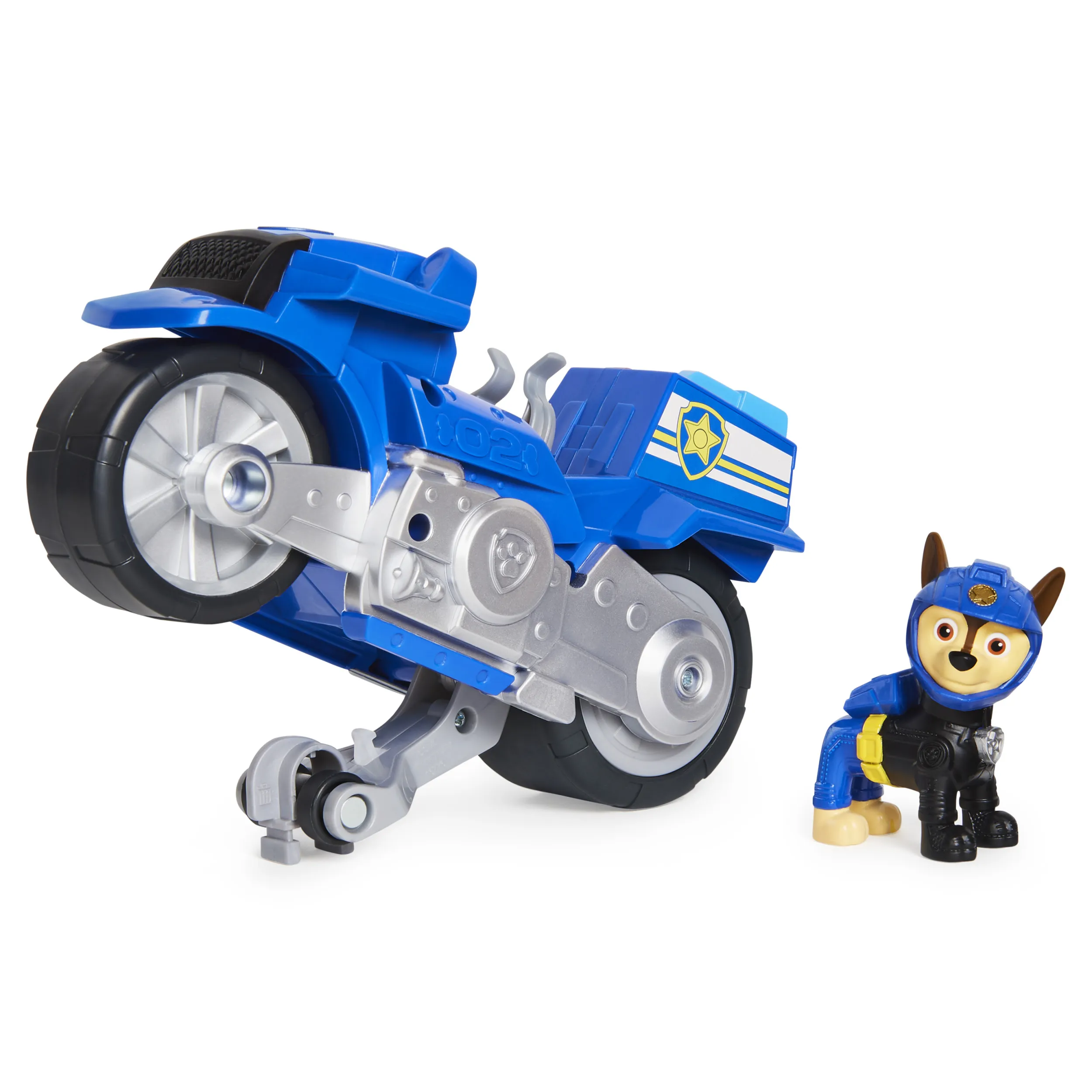 Spin Master Paw Patrol Moto Pups Chases Motorcycle Toy Vehicle (Blue/Grey with Toy Figure)