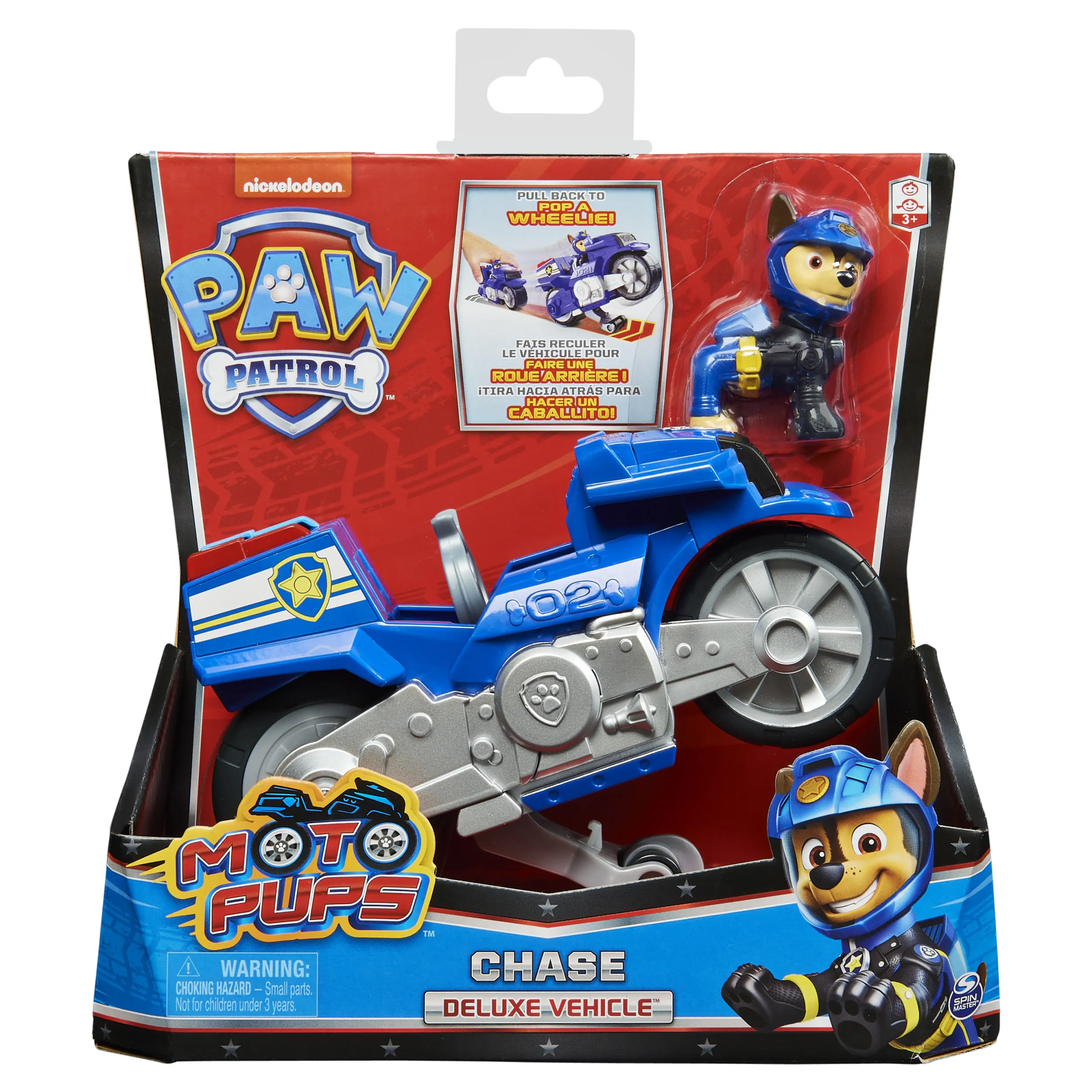 Spin Master Paw Patrol Moto Pups Chases Motorcycle Toy Vehicle (Blue/Grey with Toy Figure)