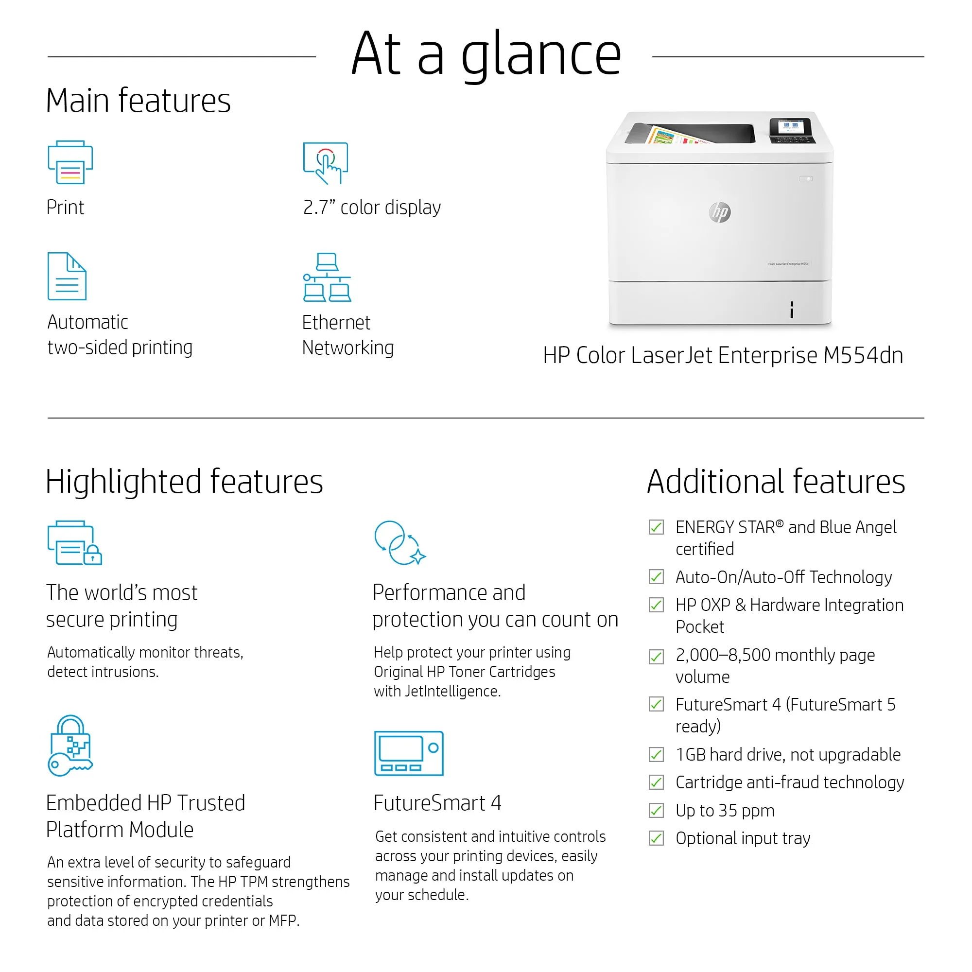 HP Color LaserJet Ent M554dn Prntr