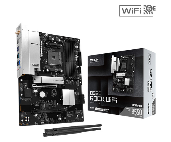 ASRock B550 Rock WiFi 6E AM4 ATX Motherboard