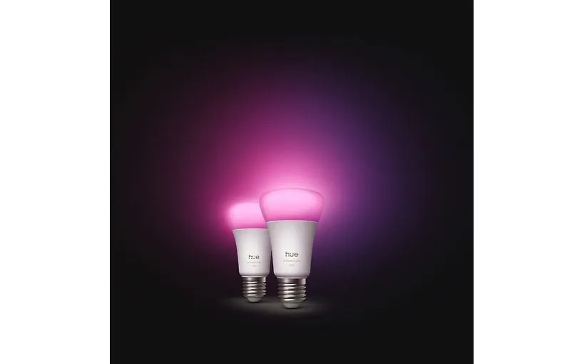 Philips Hue LED smart lamp, White and color ambiance, 2-pack