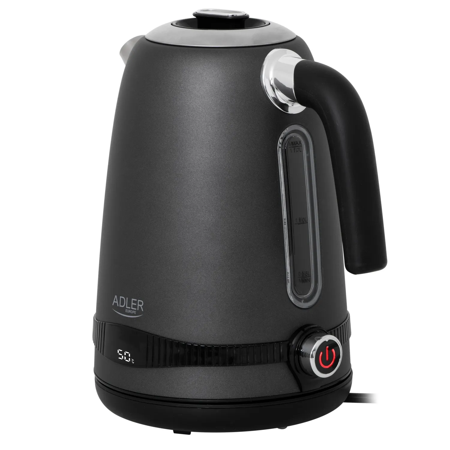 Adler AD 1295g kettle, 1.7L, 2200W, Satin grey