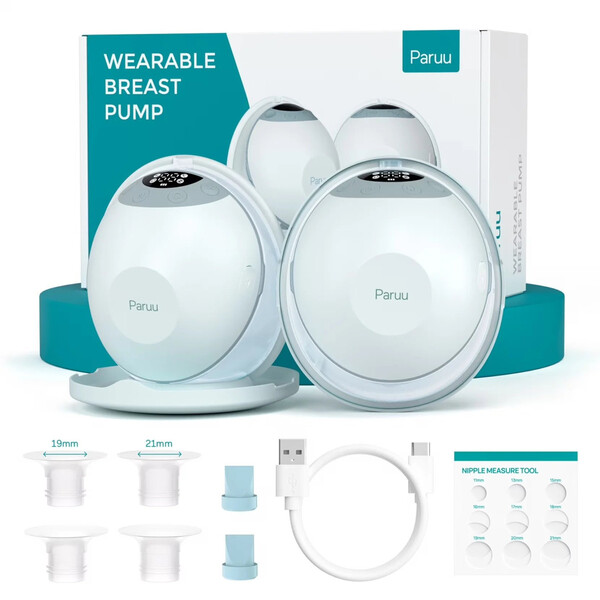 MOMCOZY P20 Double Wearable Electric Breast Pump, Green, 2-Pack