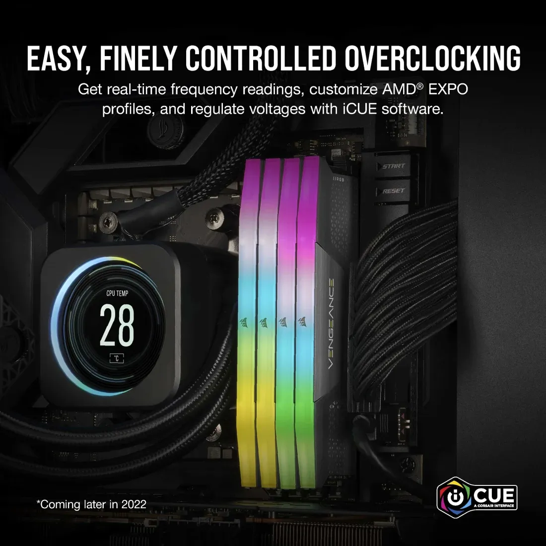 Corsair VENGEANCE RGB 32GB (2 x 16GB) DDR5 6000 MHz, CL38 Memory, Grey (XMP/EXPO)