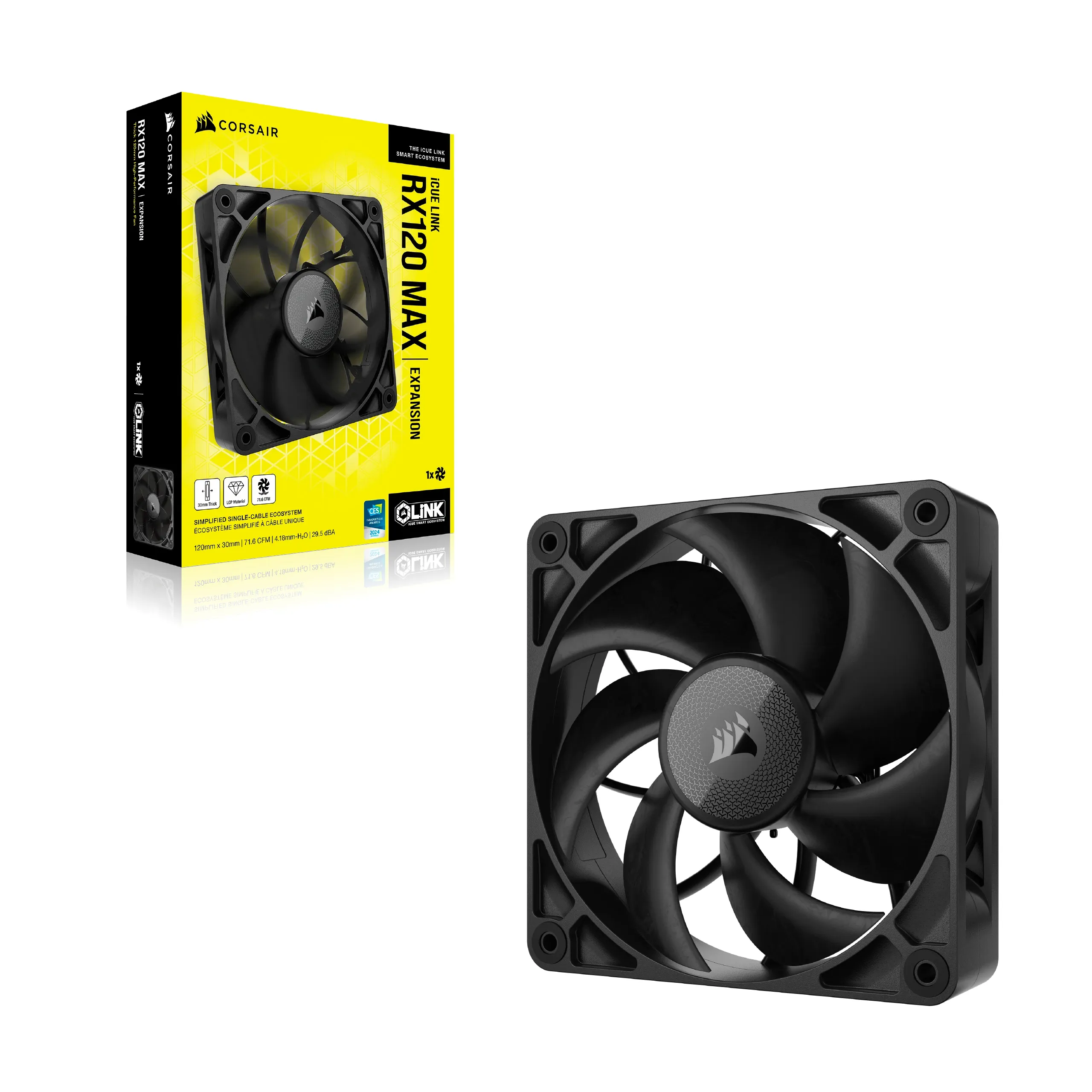 CORSAIR RX MAX Series iCUE LINK RX120 MAX 120mm Fan Single Fan