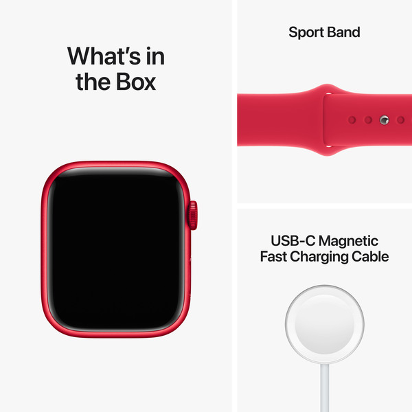 Apple Watch Series 8 GPS, 45mm (PRODUCT)RED alumiinikuori ja urheiluranneke