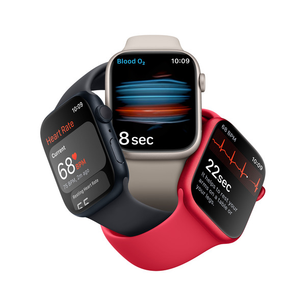 Apple Watch Series 8 GPS, 45mm (PRODUCT)RED alumiinikuori ja urheiluranneke