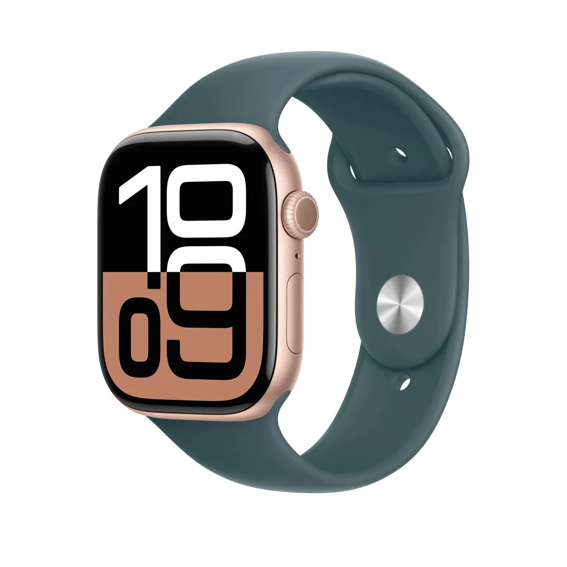 Apple Watch 46 mm - sportband, Blågrön, M/L