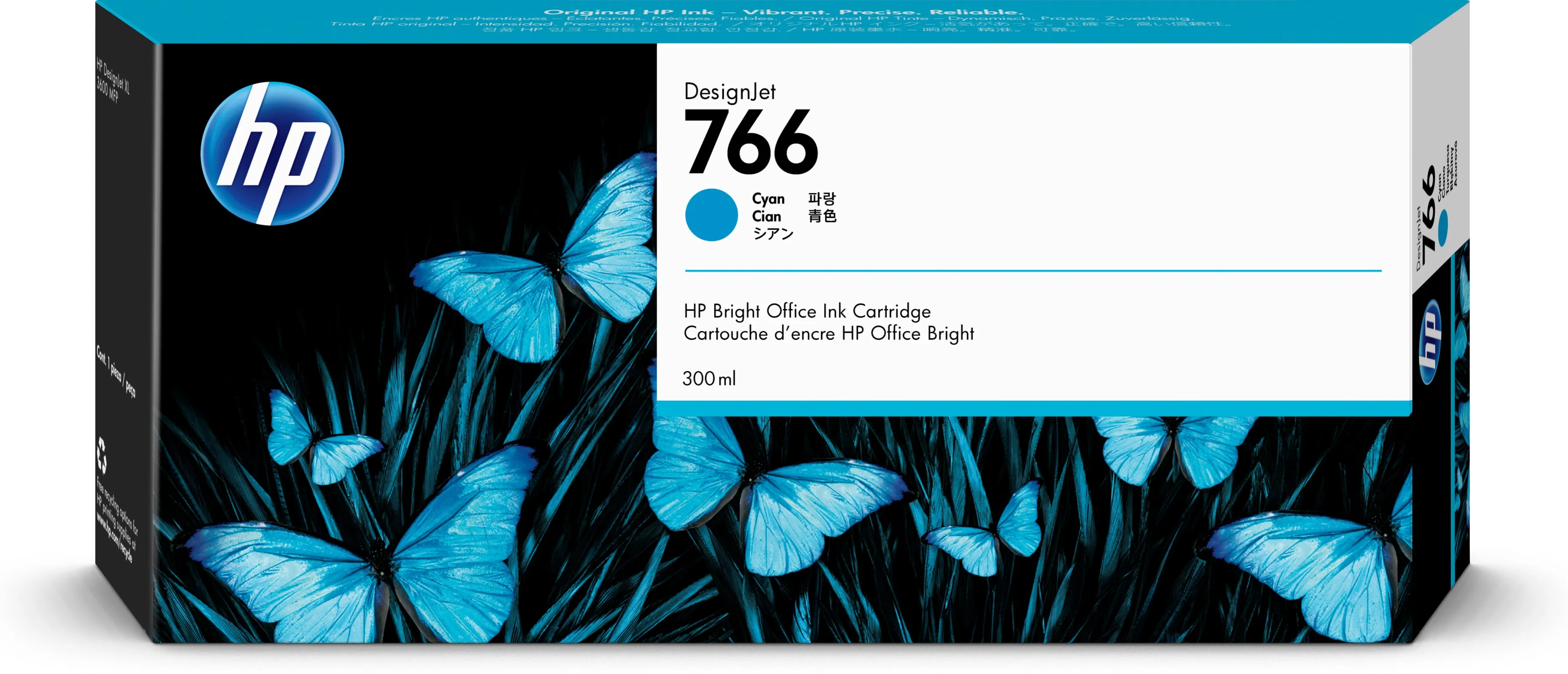 HP 766 - 300 ml - sinivihre&auml; - alkuper&auml;inen - DesignJet - mustepatruuna malleihin DesignJet XL 3600, 3600dr