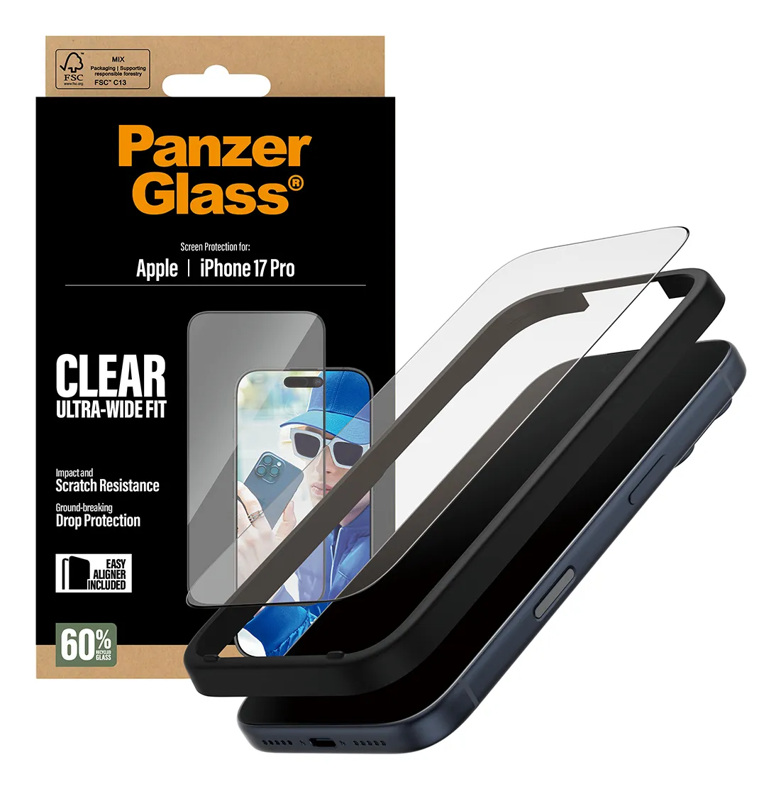 Panzerglass iPhone 17 Pro - screen protector, Ultra Wide Fit