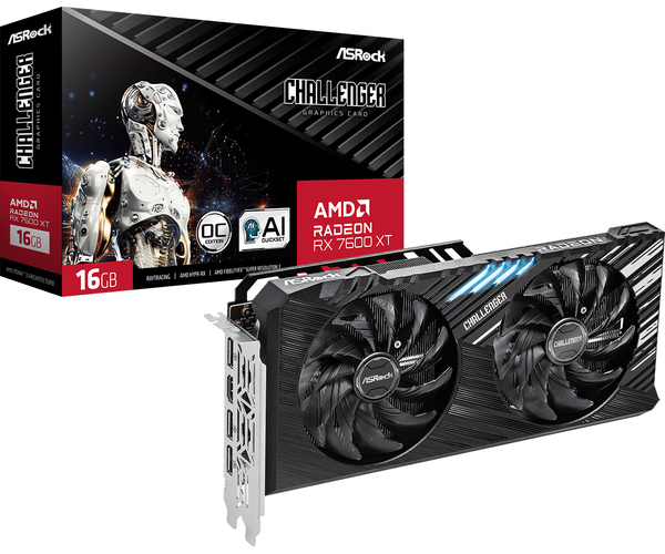 ASRock Radeon RX 7600 XT Challenger 16 Gt -n&auml;yt&ouml;nohjain