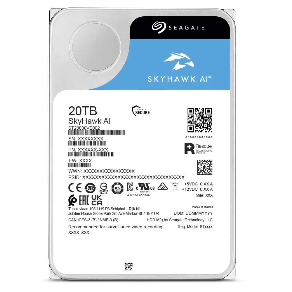 HDD Skyhawk AI 20T 512MB 7.2K 3.5 SATA6G