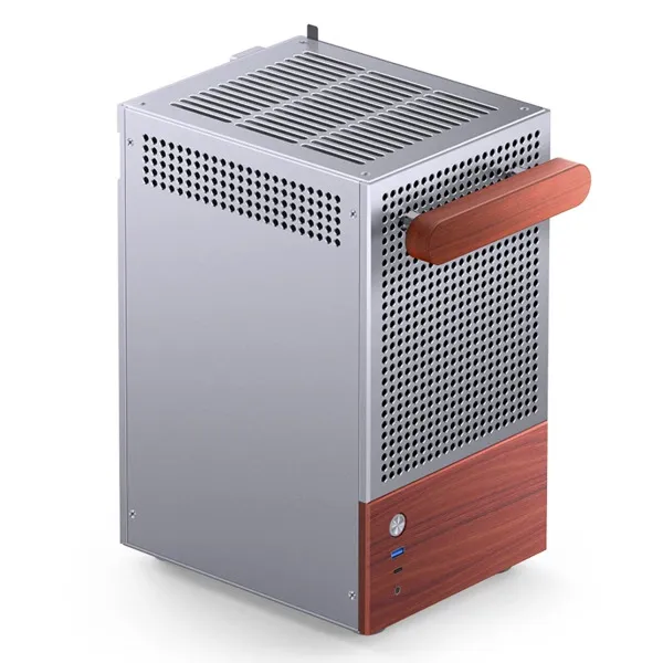 Jonsbo T6 Tempered Glass, Wood -Mini-ITX -kotelo, Harmaa
