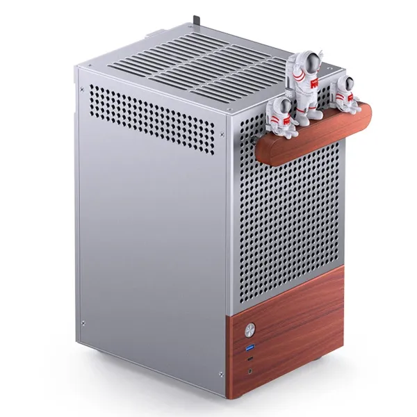 Jonsbo T6 Tempered Glass, Wood -Mini-ITX -kotelo, Harmaa