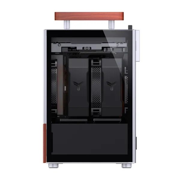 Jonsbo T6 Tempered Glass, Wood -Mini-ITX -kotelo, Harmaa
