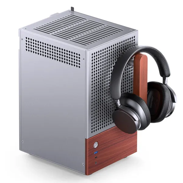 Jonsbo T6 Tempered Glass, Wood -Mini-ITX -kotelo, Harmaa