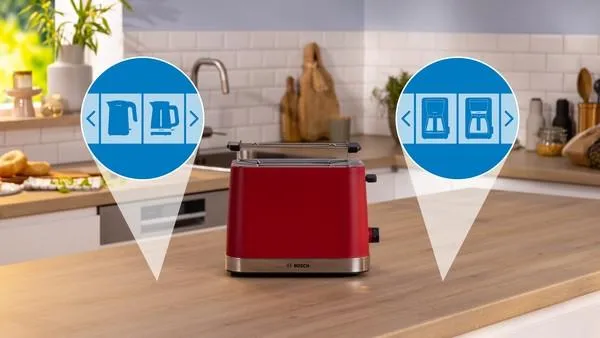 Bosch MyMoment  -leiv&auml;npaahdin, 2 viipale(i)ta,  Punainen