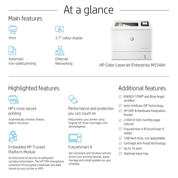 HP Color LaserJet Ent M554dn Prntr