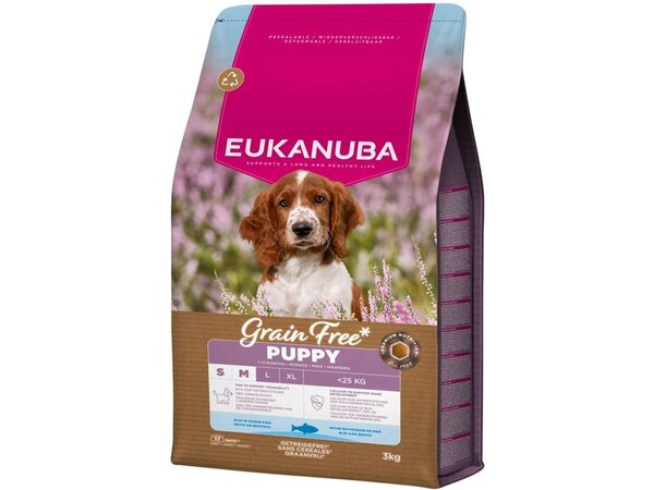 Eukanuba Grain Free Puppy Small/Medium Ocean Fish, Dry food for dogs, 3kg