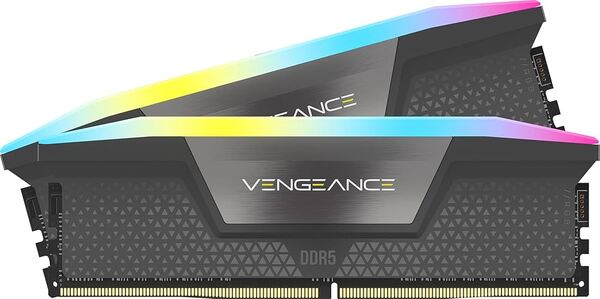 Corsair VENGEANCE RGB 32 Gt (2 x 16 Gt) DDR5 6000 MHz, CL38 -muisti, harmaa (XMP/EXPO)