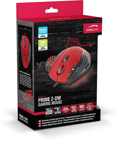 Speed Link Prime Z-DW -pelihiiri, punainen