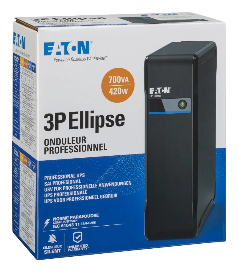 Eaton 3P Ellipse 700 IEC 700VA/420W - surge protection