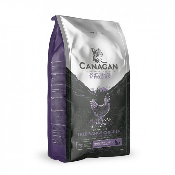 Canagan Light & Senior & Sterilised Chicken, Dry food for cats, 4kg