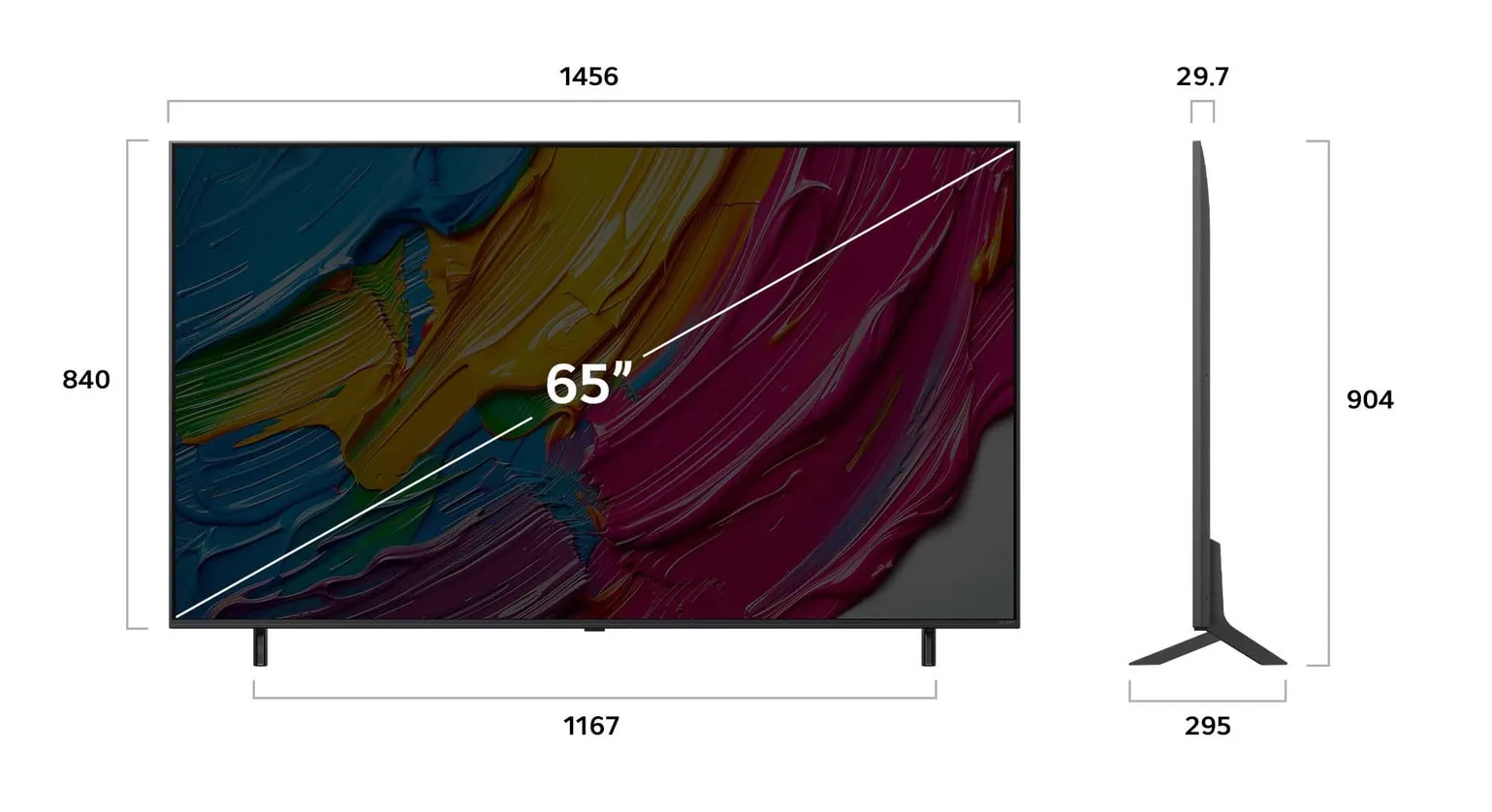 LG 65QNED80A3A 65" 4K QNED webOS TV, 60Hz, HDR10, HLG
